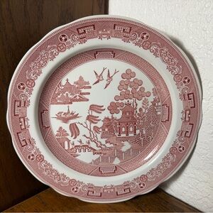 SPODE Archive Collection Georgian Series WILLOW 10.5” Dinner Plate Cranberry Red